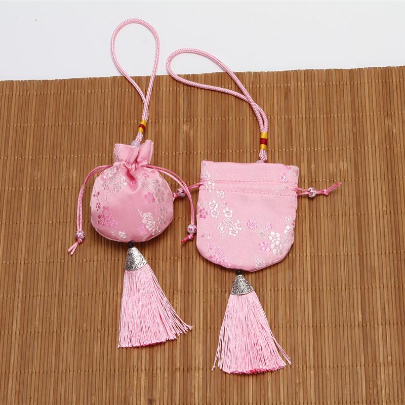 Plum Blossom Embroidered Hanfu Sachet Bag - Dragon Boat Festival Portable Sachet with Hanging Rope