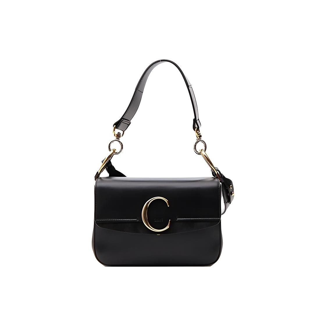 

Chloé Shoulder Bag With Adjustable C Buckle Strap Women shoulder bag Black S191A37-001 Basic Set (Bag+Dust Bag)