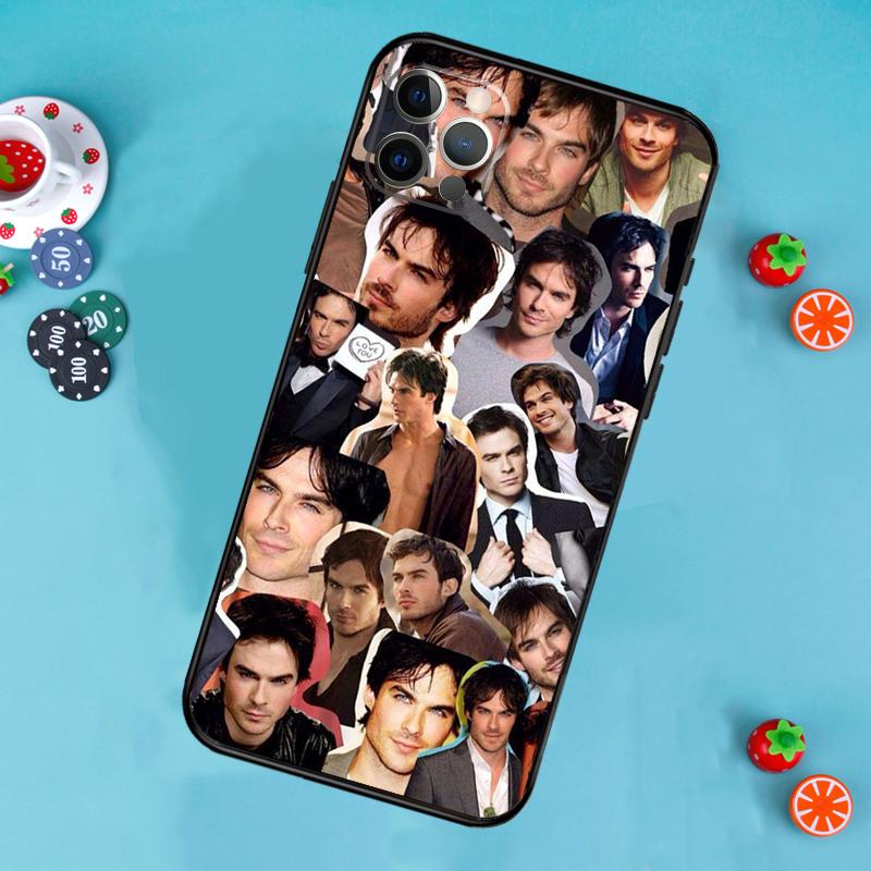 Damon Salvatore Vampire Diaries Phone Case For iPhone 17 Air 16 15 14 13 11 12 Pro Max 13 12 mini 15 16 Plus 16e Cover Funda