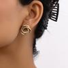Korean Retro Geometric Circle Hoop Earrings for Women