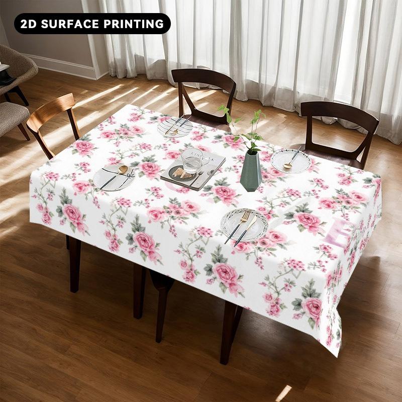 Vintage Floral Washable Tablecloth Soft Brushed Decorative Table Cover for Kitchen Dining Home Party Wedding Furniture Protection Home Decor