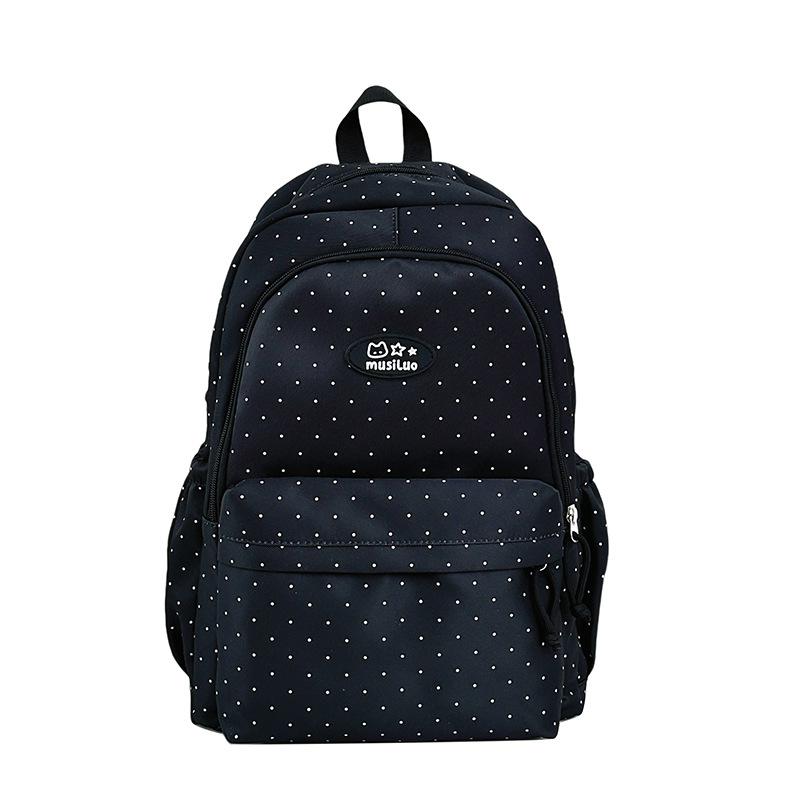 Schoolbag Small Fresh Sweet Cute Japanese College Wind Polka Dot Backpack Junior High School Students Casual Light Large Capacity Backpack