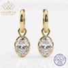 WUIHA 925 Sterling Silver 5 * 7 MM Oval Cut VVS1 D Color Real GRA Moissanite Diamonds Gemstone Drop Dangle Earrings Fine Jewelry