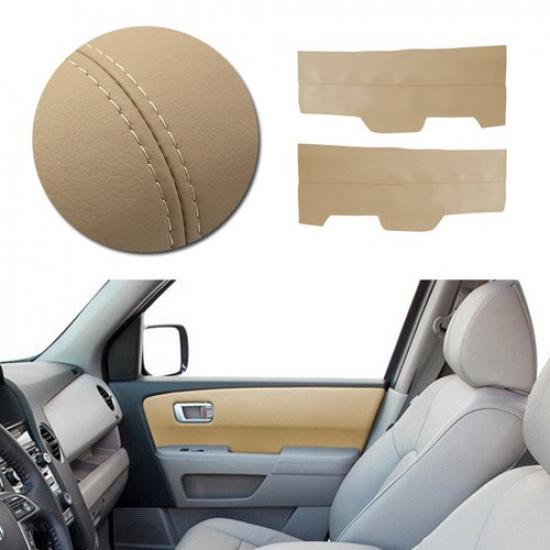 2x Inner For Honda Pilot  2009-2015 Front Door Panel Armrest Leather Cover BEIGE