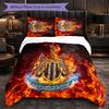 Newcastle United Football 3 Piece Bedding Set Soft Duvet Cover Set with Pillowcases Printed Bedroom Decor Set for Home