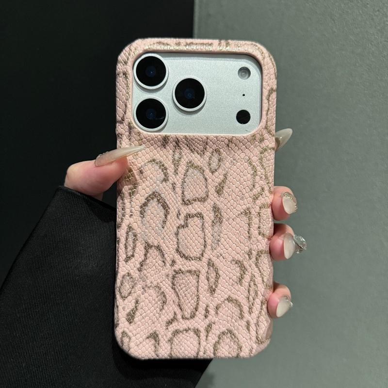 Husă Colorată Strălucitoare din Piele de Șarpe de Lux pentru iPhone 17 16 15 14 13 Pro Max Capac Premium cu Model Imitație Piele de Șarpe Rezistent la Șocuri