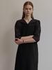 B Muse Mansion Sailor Shirt Layered Dress - Black