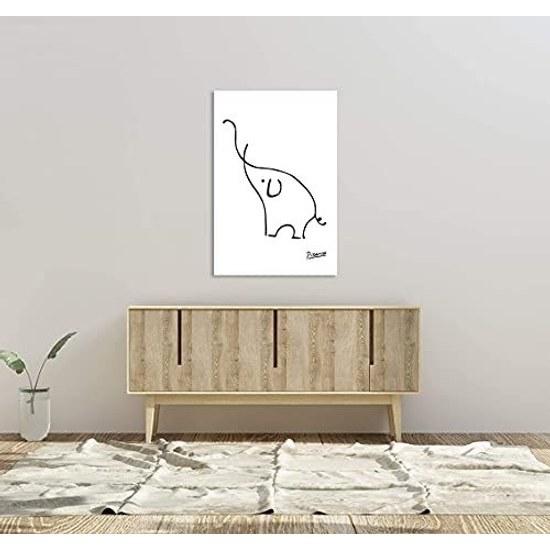 Art Panel Picasso Poster Painting Elephant Interior Modern Entrance Wall Decorative Item Stylish Bedroom Decoration Finished Product Wooden Frame