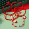 European & American Christmas Miyuki Beaded Bracelet Set - Santa Claus & Reindeer Design for Women