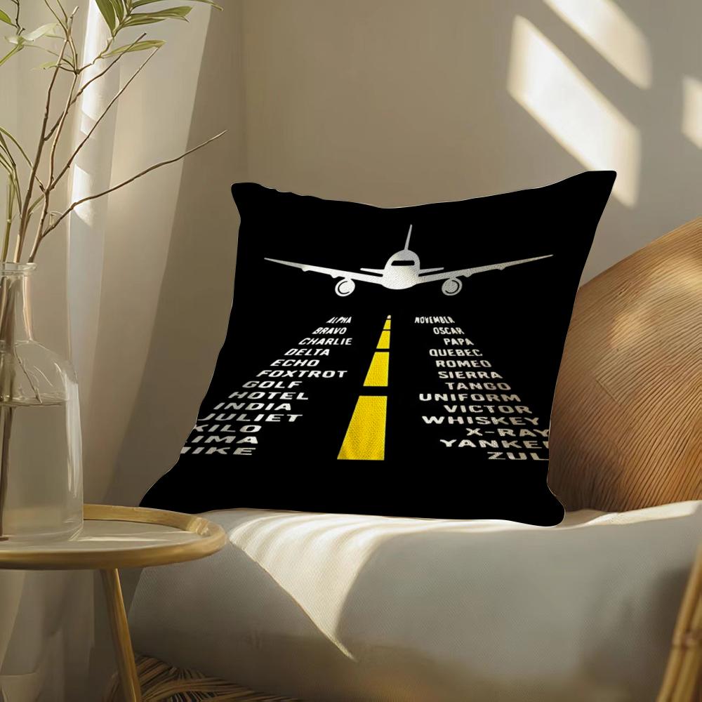 Pinyinletterflightgiftaireraftpilot Pillow Case Pillowcase, Double-Sided Printed, Sofa Cushion, Bedroom Headboard
