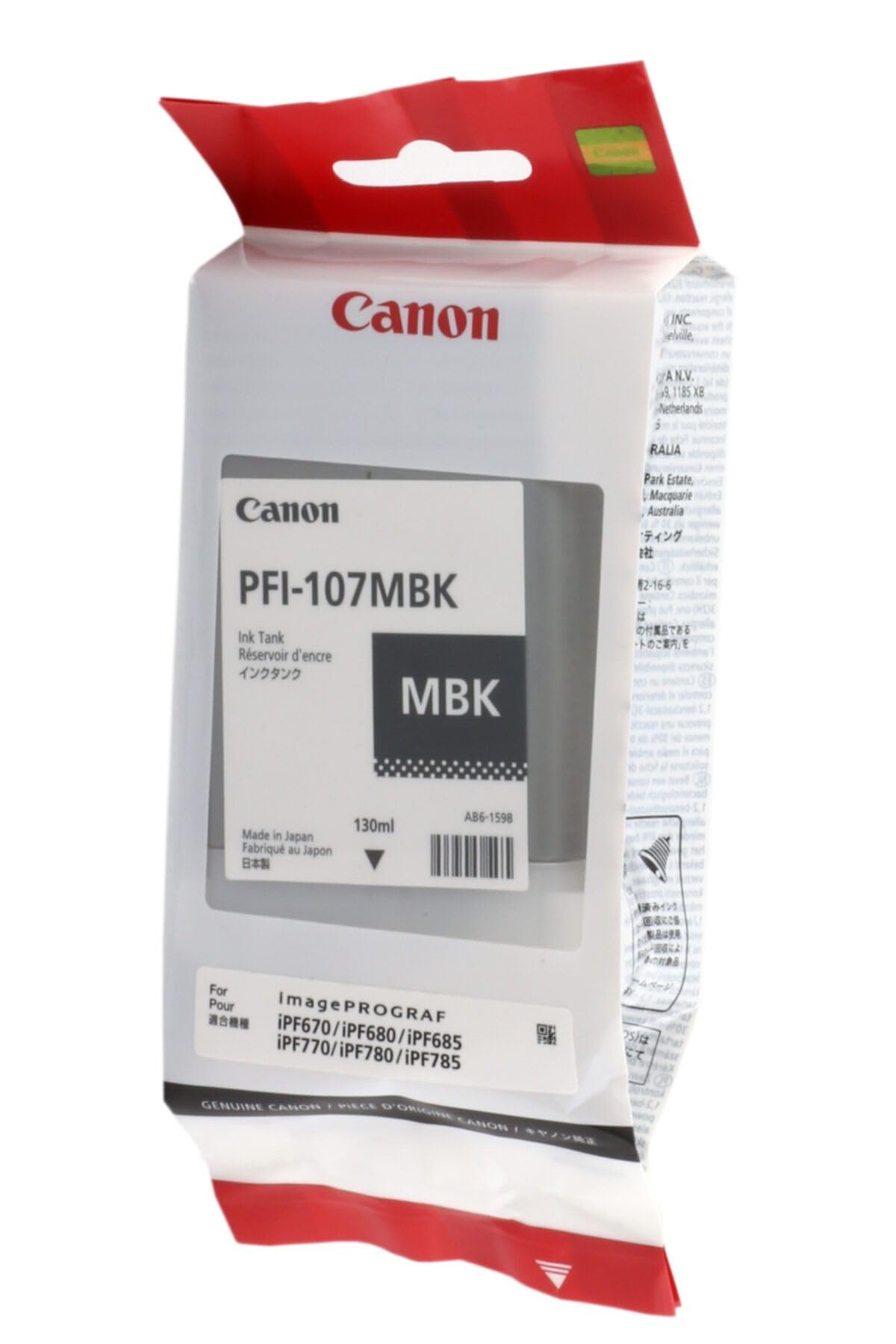 

Canon PFI-107MBK 130ml Matte Black Ink Cartridge