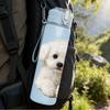 1PC Round Faced White Puppy 750ml Color Plastic Sports Water Bottle Leakproof Flip Straw Lid Suitable for Sports Office Home Use