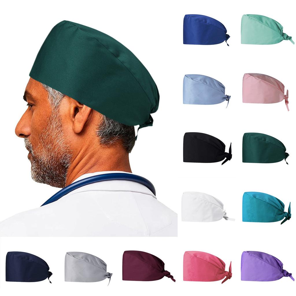 Adjustable Work Cap for Women and Men with Ponytail Holder Dustproof Head Cover for Salon Kitchen Cleaning Healthcare Use