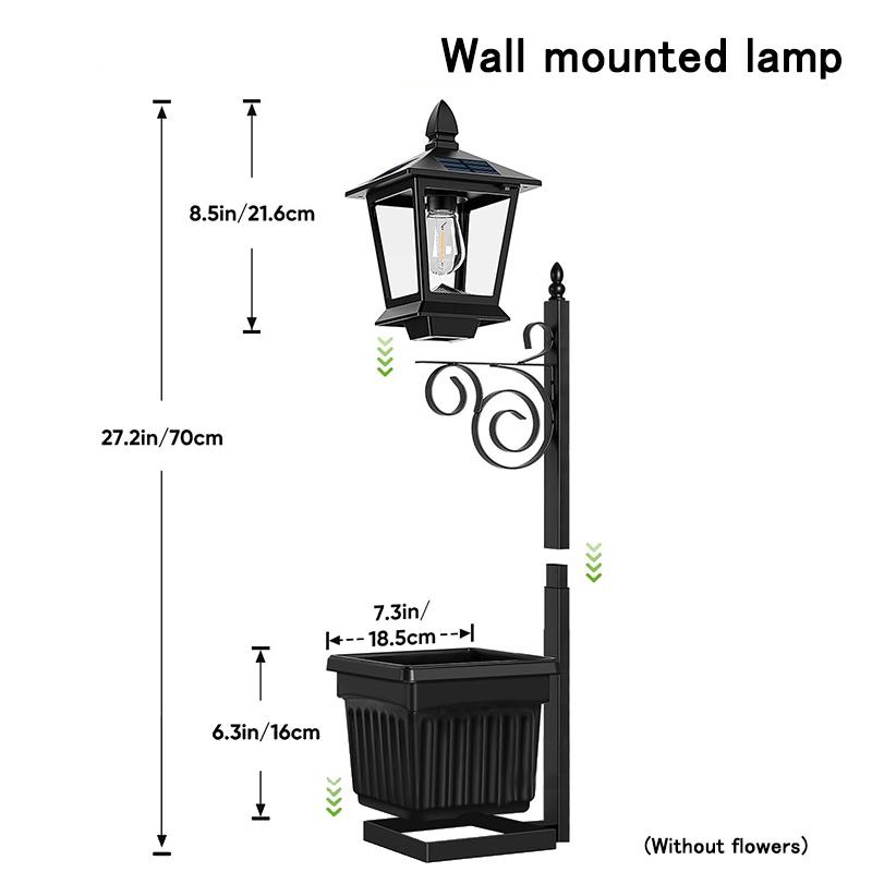 2in1 Solar Light Planter Garden Decor Solar Light with Planter Box Solar Planter Lights Outdoor Flower Lamp for Garden Decor