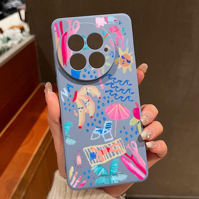 Case For OnePlus 15 13 13T 12 Cartoon Vacation Painting Shockproof Bumper Soft Silicone Cover For Oneplus Nord 5 13R 12R 11R 5G