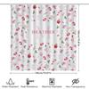 Bath Shower Curtain Name Initials Printed With Delicate Floral Pattern In Pink White For Bathroom Decora