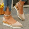 Sandali con zeppa a punta chiusa da donna, sandali gladiatore estivi con cinturino e fibbia, espadrillas alla moda da donna, sandali con plateau Zapatos De Mujer