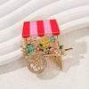 High-end Fashionable Dining Car Flower Women's High-end Retro Plant Flower Carriage Brooch