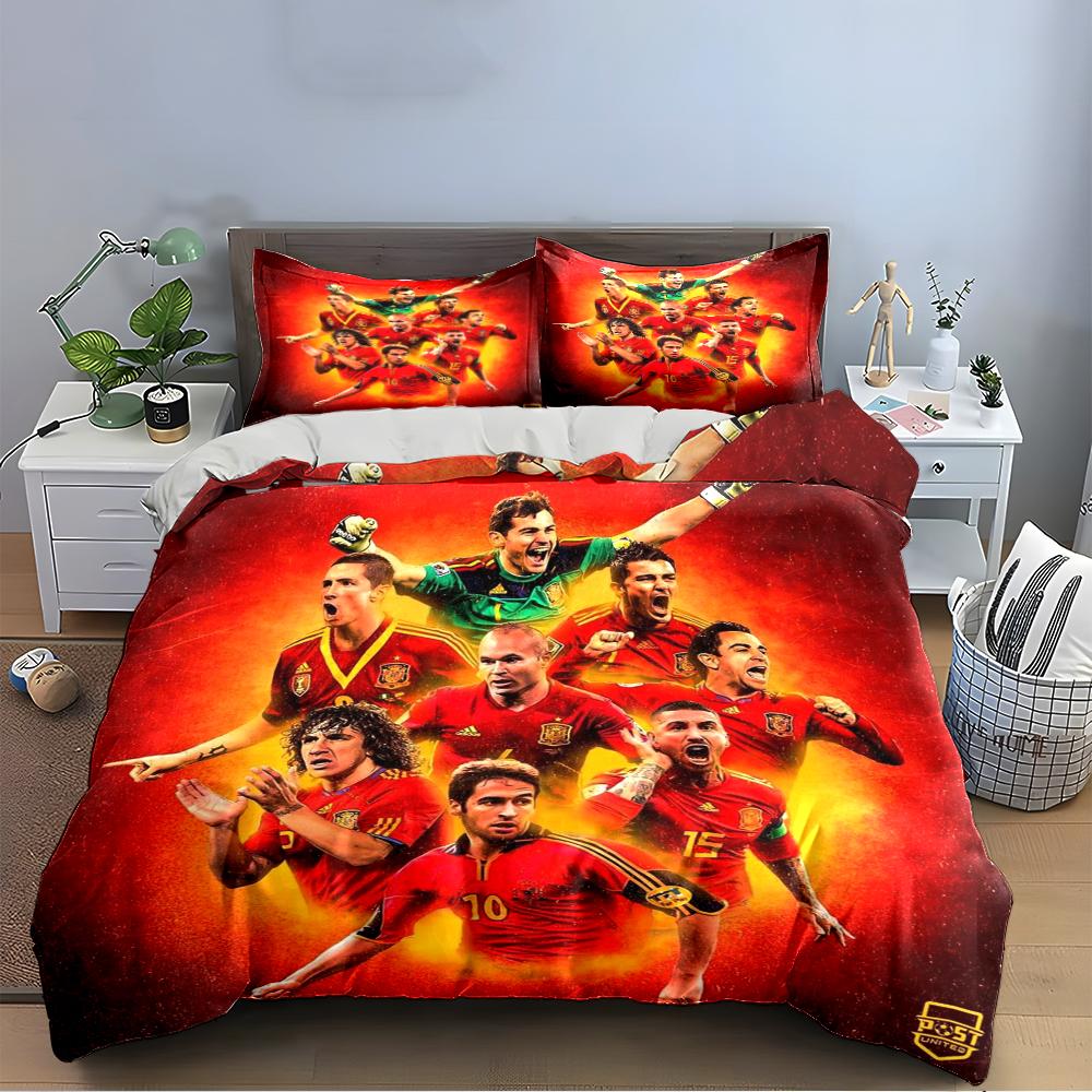 Biancheria da letto Set biancheria da letto Squadra di calcio spagnola (1 copripiumino, 2 federe, piumino non incluso)