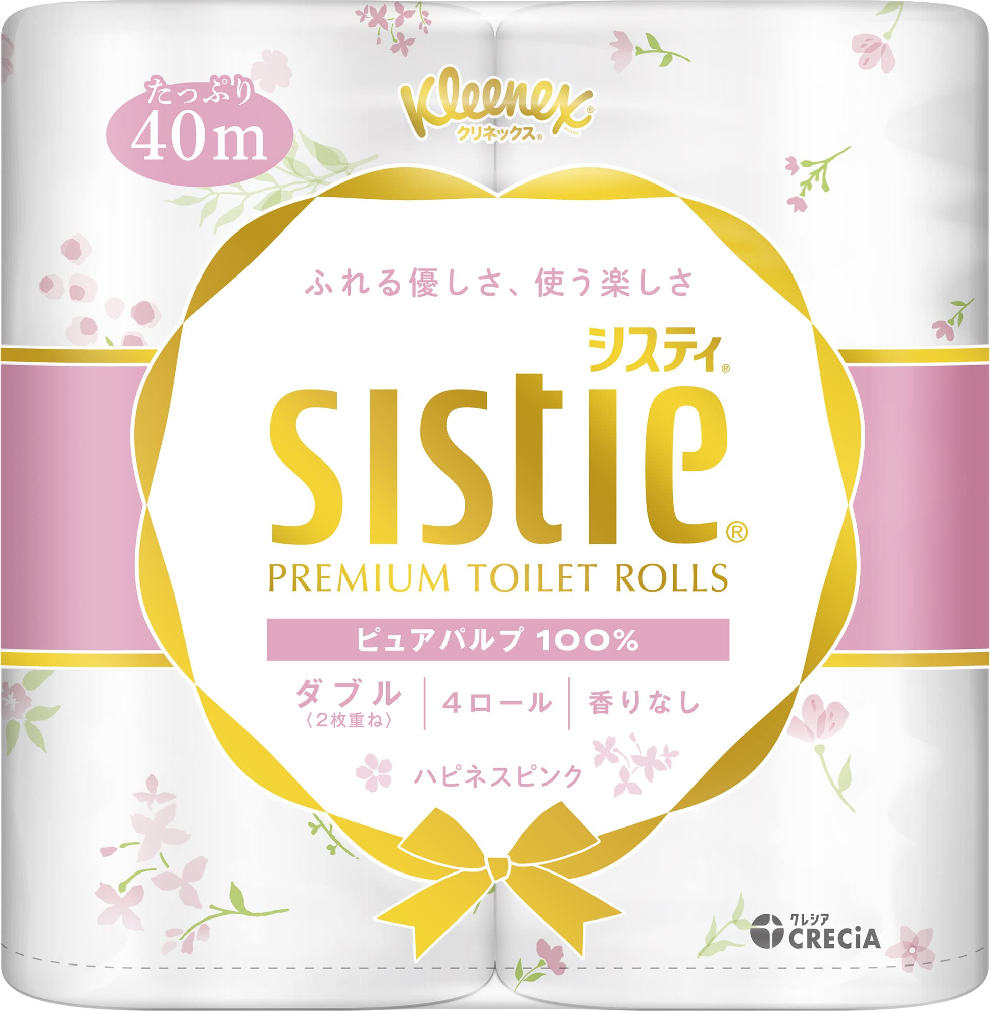 

Kleenex Sisti 40м Двойной 4 рулона Счастье Розовый