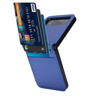 Anti -Scratch Card Holder Matte Leather Case For Samsung Galaxy Z Flip 4 5g Flip4 Zflip4 Flip 3 Flip3 Non -Slip Cell Phone Cover