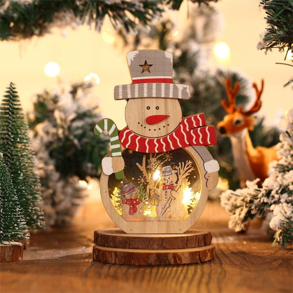 Household Santa Snowman Ornament Creative Christmas Light  Luminous Decor