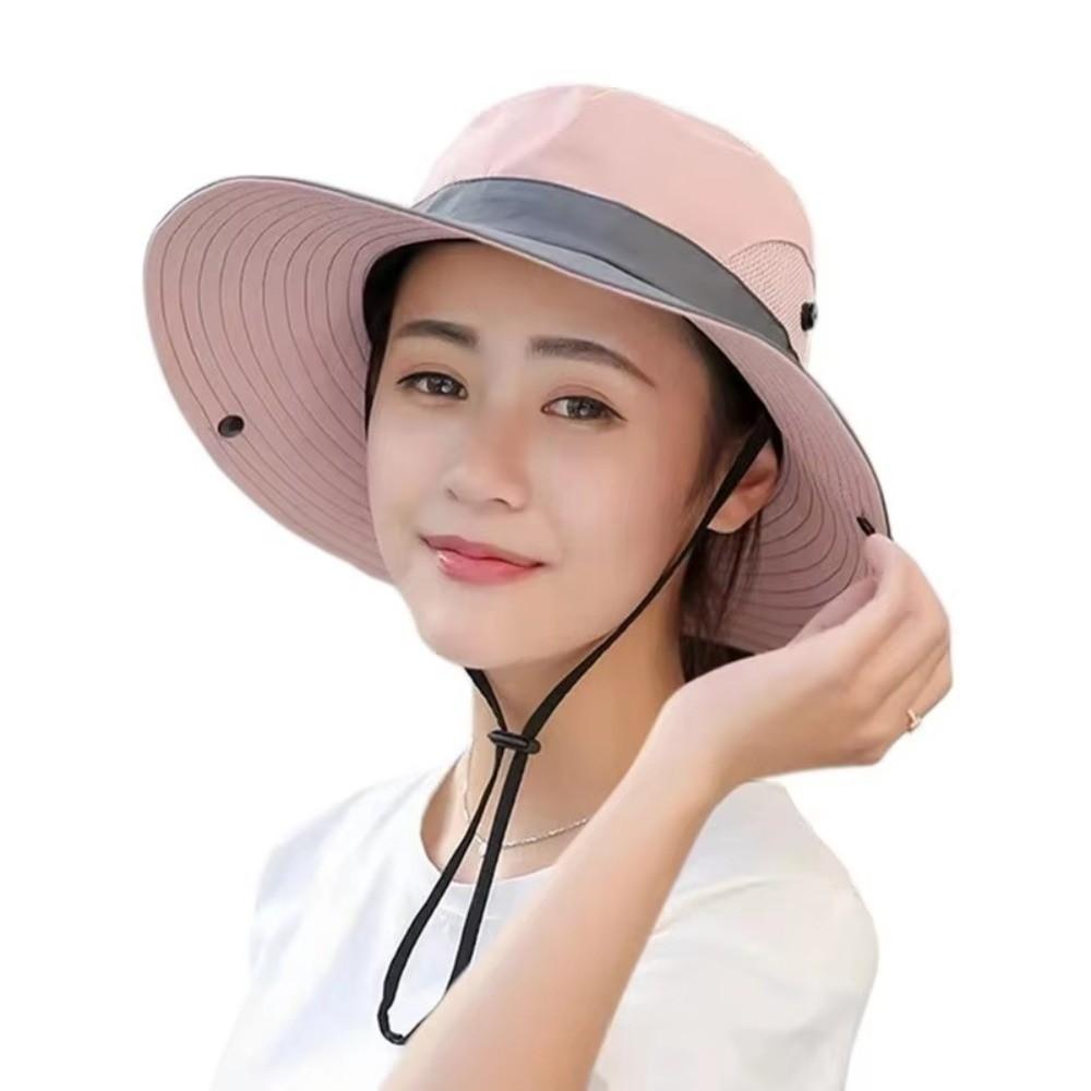 New Large Brim Summer Quick Drying Bucket Hats Hiking Hat Adjustable Fishermen Caps Breathable Women Sunscreen Hat