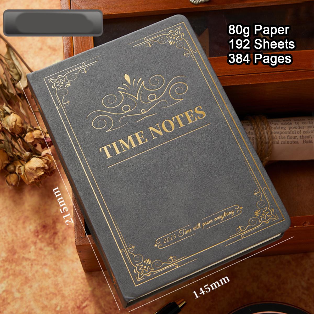 

Внутренние страницы на английском языке, кожаный блокнот формата А5 на 2025 год, ежедневник для студентов, дневник учета на 365 дней, блокнот, заметки, 192 листа, 384 страницы A5