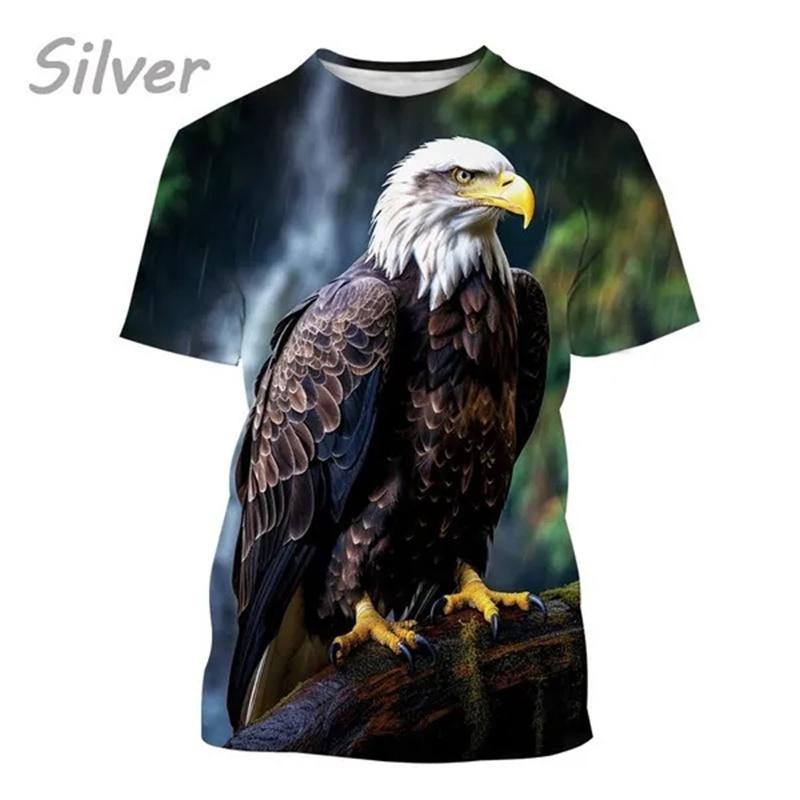 Eagle 3d Printed T-shirt Men's Fashion Casual Funny Personality Animal Print T-shirt Top Streetwear Loose Tops Tees