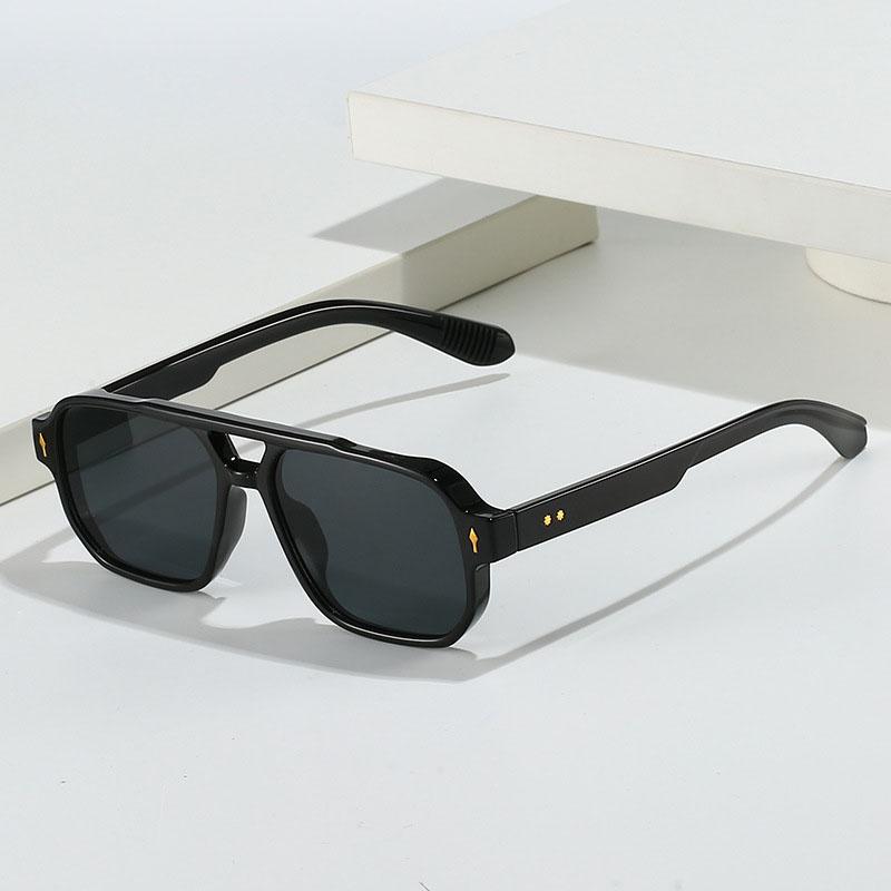 European American Style Sunglasses Women Double Bridge Rivets Decoration Men's Glasses Driving Hiking Man Sun Glass