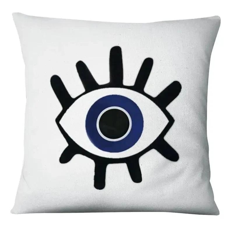 Evil Eye Symbol Art Print Cushion Cover Pillows Case Decor Home Living Room Sofa Square Throw Pillowcase for Office Chair Seat