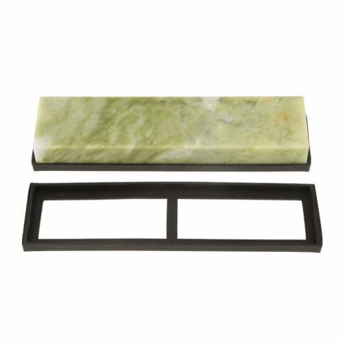 Hilitand Quality Natural Green Jade Whetstone Blade, 10,000 Grit, Fine Whetstone (with Base), 200 X 50 X 25 Mm, Professional Tool for Sharpening and P