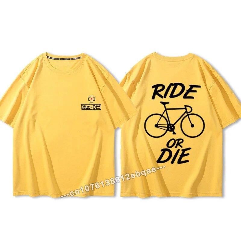 Ride Or Die Letter Print Bavlněné tričko Móda Značka Krátký rukáv Topy Unisex Ženy Léto 2023 Nová cool trička Volné Unisex oblečení