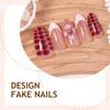 30pcs Almond-Shaped 3D Fake Nails, Floral Nail Art Design Press On Nails, Steel Ball Decor Acrylic Nail Kit, French Manicure For Women Nail Supplies