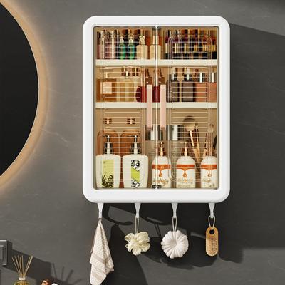 Bathroom Wall Cabinet with 2 Doors Large Capacity Multi-layer Design Easy To Install Wall-Mounted Toilet