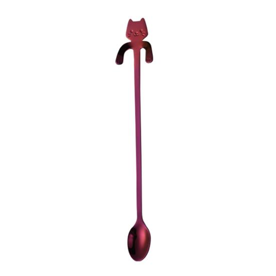 304 Stainless Steel Coffee Spoon, Hanging Cat Spoon for Mugs Tall Cups, Long Handle Tea Stirring Spoon, Ideal for Desserts & Ice Cream Lovers