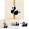 Adorable Realistic Panda Plush Keychain Stuffed Animal Souvenir With Short Plush