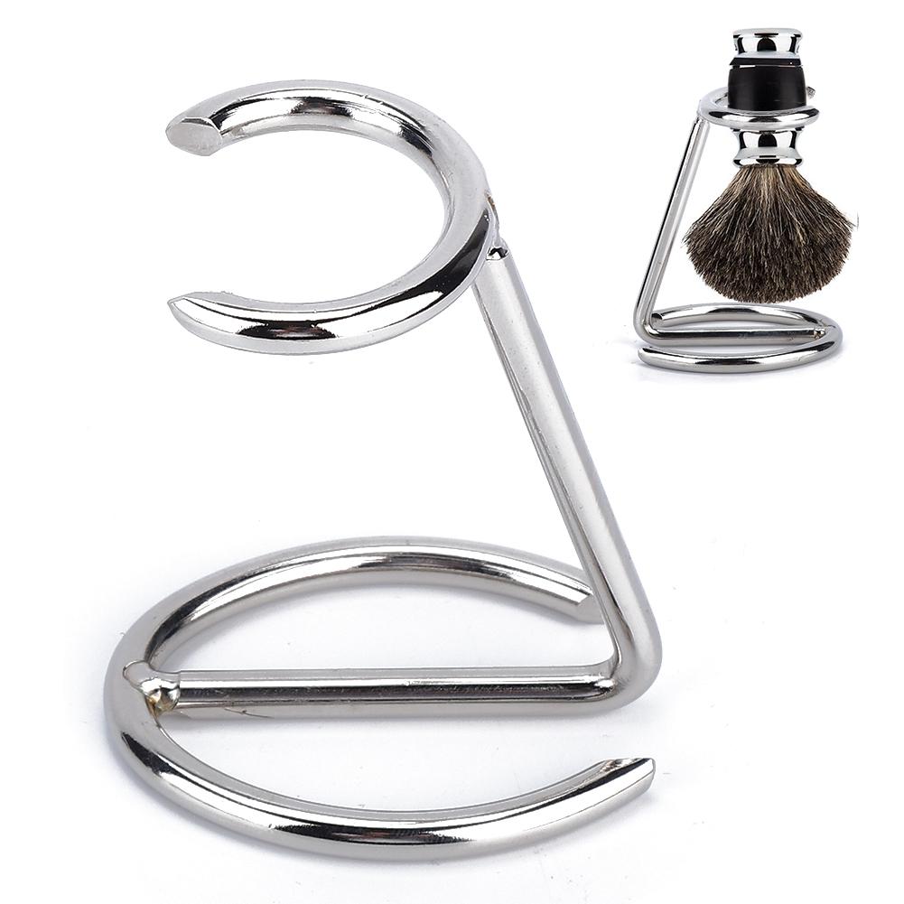 Men Shaving Brush Stainless Steel Stand Razor Holder for Salon Home Travel Use