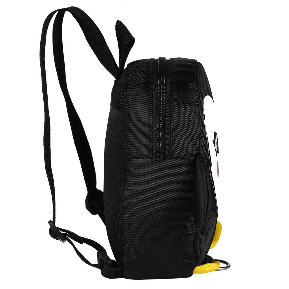 Søt tegneserie pingvin babysikkerhetssele ryggsekk småbarn anti-tapt veske skolesekk (Svart)