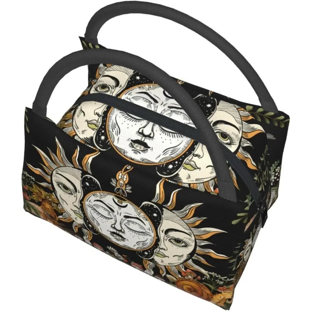 Genți de prânz termoizolate cu ciupercă zeul soarelui pentru femei bărbați, genți reutilizabile de răcire pentru prânz, tip tote, cutie pentru pregătirea mesei pentru muncă
