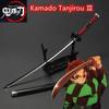 25cm Metal Demon Slayer Katana Kimetsu No Yaiba Steel Tanjirou Sword Real Size Japanese Katana Samurai Sabre Kid Toy Ainme Gift