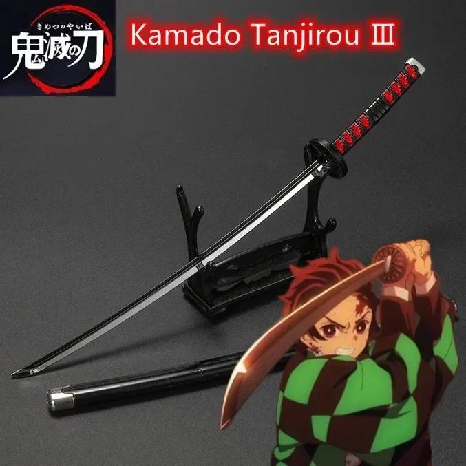 25cm Metal Demon Slayer Katana Kimetsu No Yaiba Steel Tanjirou Sword Real Size Japanese Katana Samurai Sabre Kid Toy Ainme Gift