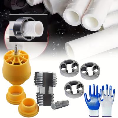1 Jeu d'Outils Améliorés pour Filetage de Tuyaux, Adapté aux Tuyaux d'Eau et aux Tuyaux PPR et PPE. C'est un outil pratique et pratique pour installer les robinets