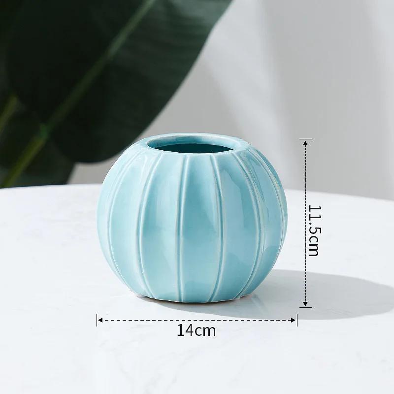 Table Decoration Pumpkin Flower Pot Ceramic Vase Decoration Home Decoration Dining Handmade Flower Material Bottle Pumpkin Vase