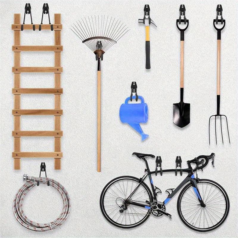 2pcs Metal Hook Garage Organizer Wall Mount Bicycle Hanger Hooks Wall Mount Anti-slip Storage Hook Garage Storage Tool