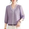 Yalu Women's V-Neck Ice Silk Knit Top