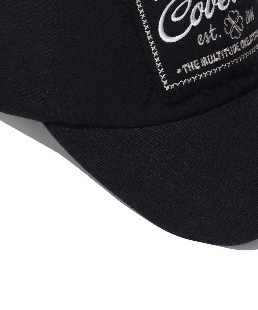 COVERNAT WOMAN Clover Heart Grunge Ball Cap Black