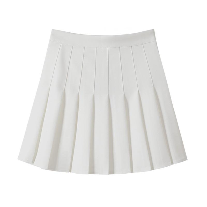 Basic House Women s Gray Pleated Mini Skirt - Summer Japanese JK Style Woolen Half Skirt L