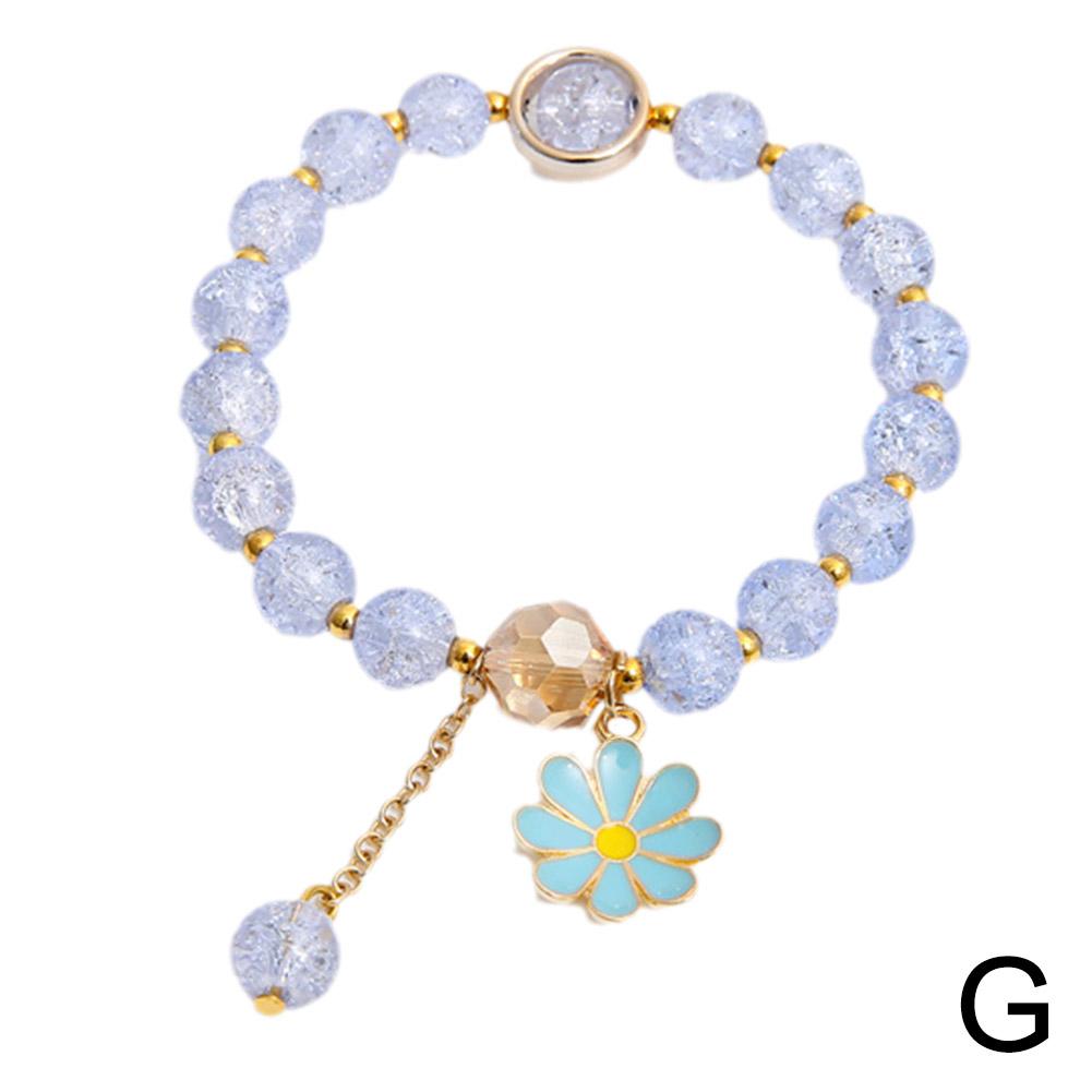 Multi-Color Daisy Flower Beaded Bracelet Ins Niche Minimalist Hand Jewelry Korean Cold Style for Women Perfect for Solo or Stack