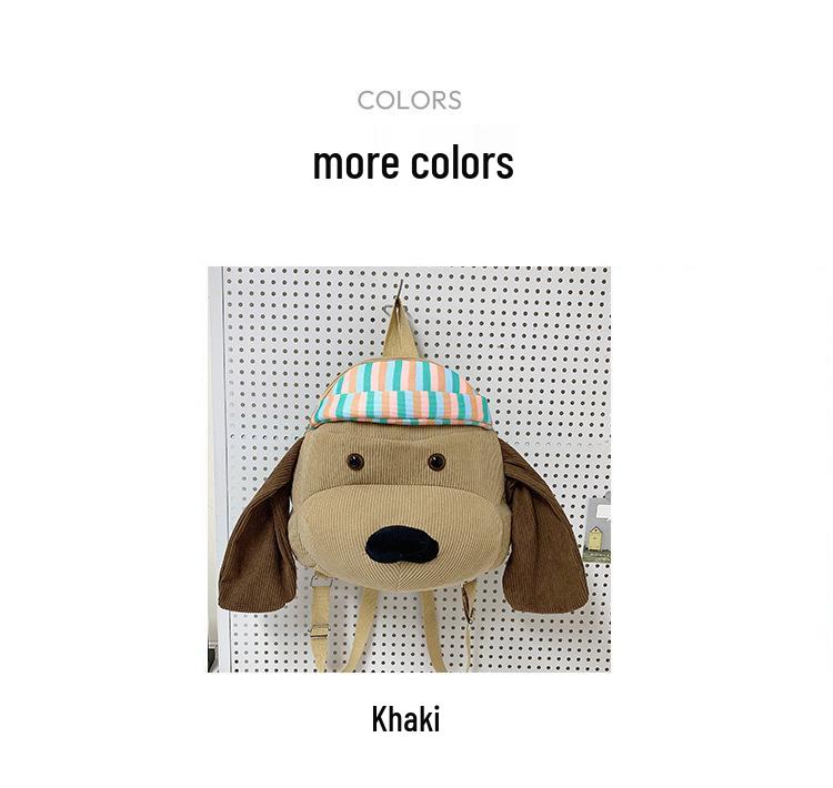 2025 Large Korean Style Backpack with Cute Cartoon Dog Design for Students